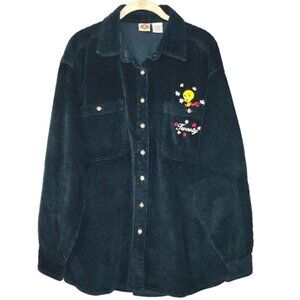 Vintage Warner Brothers Tweey Bird Looney Tunes Corduroy Button Down Shirt